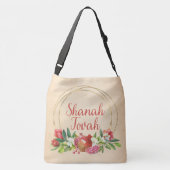 Rosh Hashanah Waterverf Shana Tovah Wishes Crossbody Tas (Achterkant)