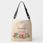 Rosh Hashanah Waterverf Shana Tovah Wishes Crossbody Tas (Voorkant)
