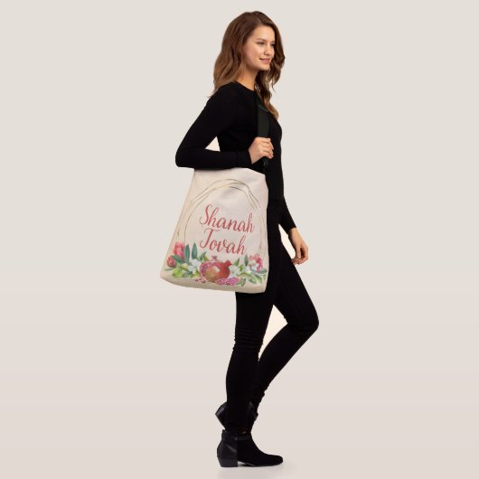 Rosh Hashanah Waterverf Shana Tovah Wishes Crossbody Tas (Op model)