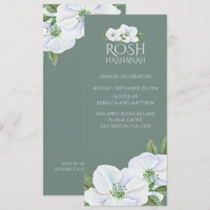 Rosh Hashanah White Apple Blossom Kaart
