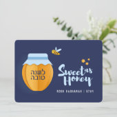 Rosh Hashanah Zoet als Honing Joods Nieuwjaar Feestdagenkaart (Staand voorkant)