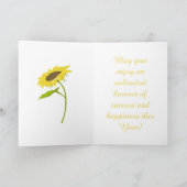 Rosh Hashanah Zonnebloem Krans Feestdagen Kaart (Binnen)