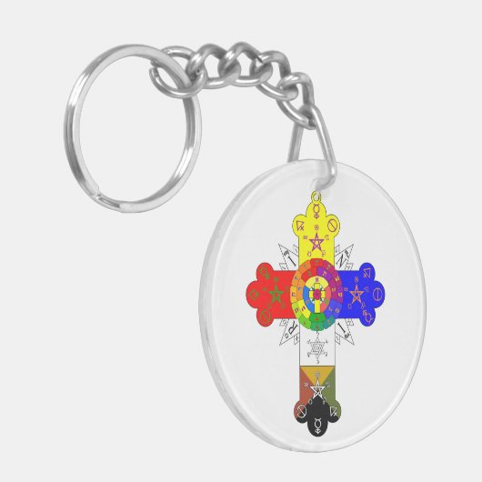 Rosicrucian Roos Cross Lamen Sleutelhanger (Voorkant Links)