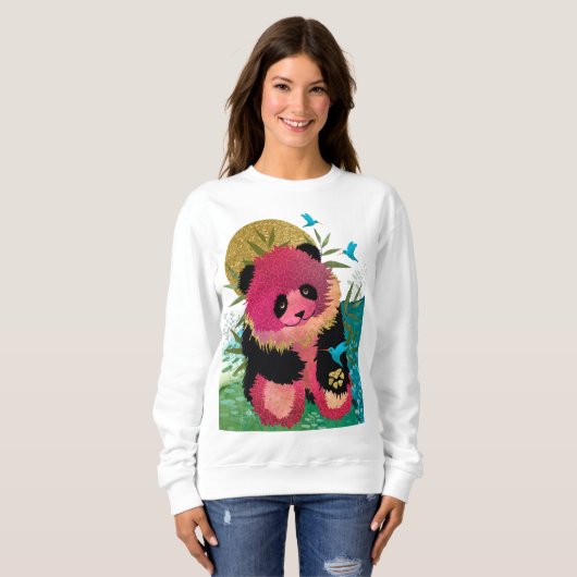 ROSIE BEER panda - witte shirten kiezen stijl Trui (Voorkant volledig)