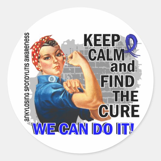 Rosie Blijf kalm ALS Ronde Sticker (Voorkant)
