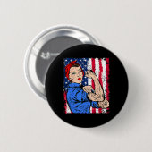 Rosie De Feminist Patriotic Usa Vlag op de vierde  Ronde Button 5,7 Cm (Voorkant /achterkant)