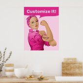 Rosie de Klinker Borstkankerbewustzijn Poster (Keuken)