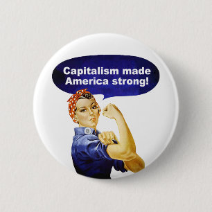 Rosie de knop Riveter-Capitalisme Ronde Button 5,7 Cm