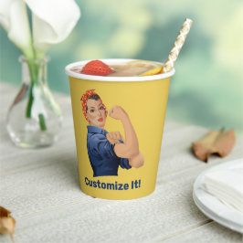 Rosie de papierbekertjes van de Riveter Papieren Bekers