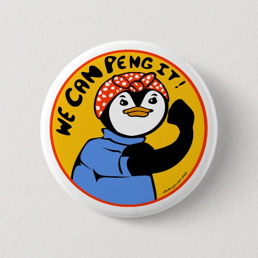 Rosie de Penguiter Ronde Button 5,7 Cm (Voorkant)