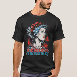 Rosie De Riveter 4 juli USA Moederdag Ame T-shirt