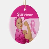 Rosie de Riveter borstkanker bewustzijn Keramisch Ornament (Rechts)