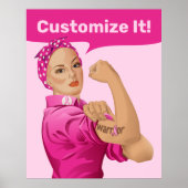 Rosie de Riveter borstkanker bewustzijn Poster (Voorkant)