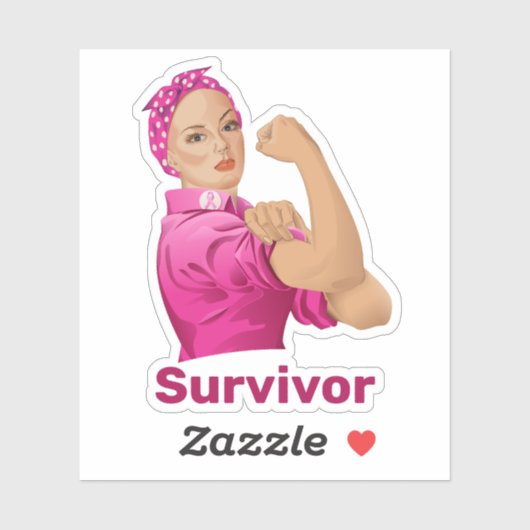 Rosie de Riveter borstkanker bewustzijn Sticker (Vel)