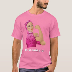 Rosie de Riveter borstkanker bewustzijn T-shirt