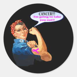 Rosie de Riveter Borstkanker Charity Design Ronde Sticker
