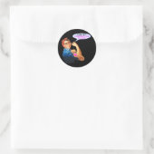 Rosie de Riveter Borstkanker Charity Design Ronde Sticker (Tas)