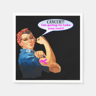 Rosie de Riveter Borstkanker Charity Design Servetten