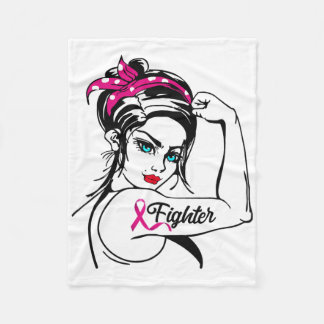 Rosie de Riveter Breast Cancer Bewustheid Fleece Deken