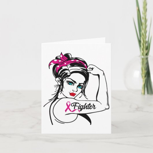 Rosie de Riveter Breast Cancer Bewustheid Kaart (Voorkant)