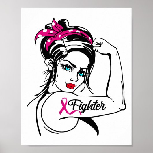 Rosie de Riveter Breast Cancer Bewustheid Poster (Voorkant)