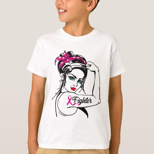 Rosie de Riveter Breast Cancer Bewustheid T-shirt (Voorkant)