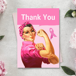 Rosie de Riveter  Breast Cancer voorlichting Bedankkaart