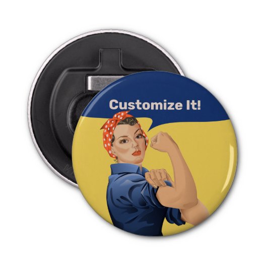 Rosie de Riveter Button Flesopener (Voorkant)