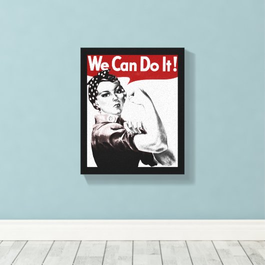Rosie de Riveter Canvas Afdruk (Insitu (Houten vloer))