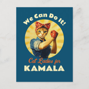 Rosie de Riveter Cat Dames voor Kamala Harris Briefkaart