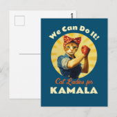 Rosie de Riveter Cat Dames voor Kamala Harris Briefkaart (Voorkant / Achterkant)