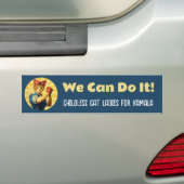 Rosie de Riveter Cat Dames voor Kamala Harris Bumpersticker (Op auto)