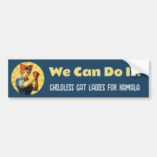 Rosie de Riveter Cat Dames voor Kamala Harris Bumpersticker