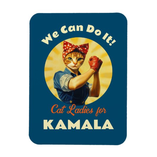Rosie de Riveter Cat Dames voor Kamala Harris Magneet (Verticaal)