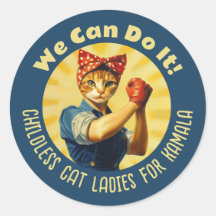 Rosie de Riveter Cat Dames voor Kamala Harris