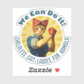 Rosie de Riveter Cat Dames voor Kamala Harris Sticker (Vel)