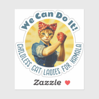 Rosie de Riveter Cat Dames voor Kamala Harris Sticker