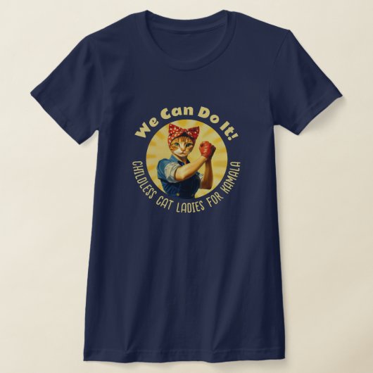Rosie de Riveter Cat Dames voor Kamala Harris T-shirt (Laagn)