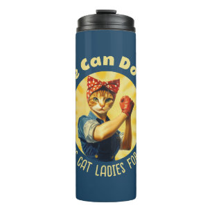 Rosie de Riveter Cat Dames voor Kamala Harris Thermosbeker