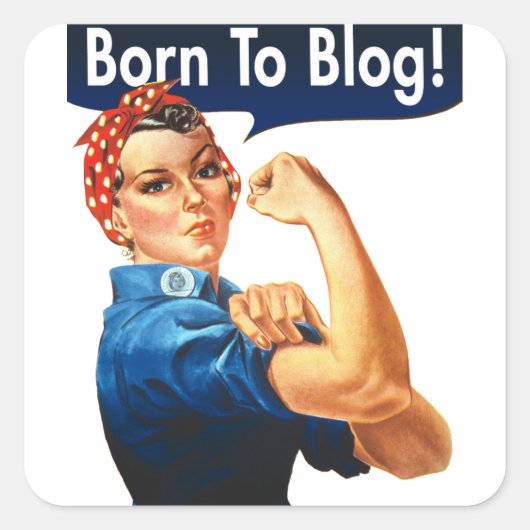Rosie de riveter die naar het blog is gestuurd vierkante sticker (Voorkant)