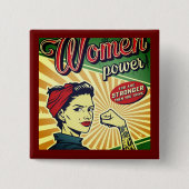 Rosie de Riveter die we kunnen Buttonnen Vierkante Button 5,1 Cm (Voorkant)