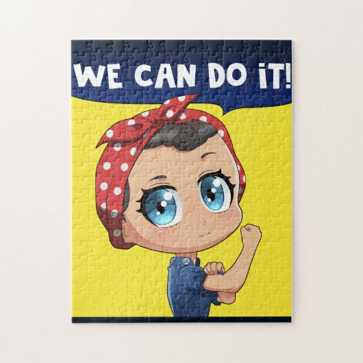Rosie de Riveter die we kunnen doen het Chibi Girl Legpuzzel (Verticaal)