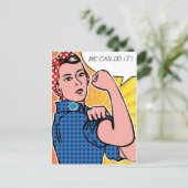 Rosie de Riveter die we kunnen doen. Pop Art Stipp Briefkaart (Staand voorkant)