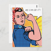 Rosie de Riveter die we kunnen doen. Pop Art Stipp Briefkaart (Voorkant / Achterkant)
