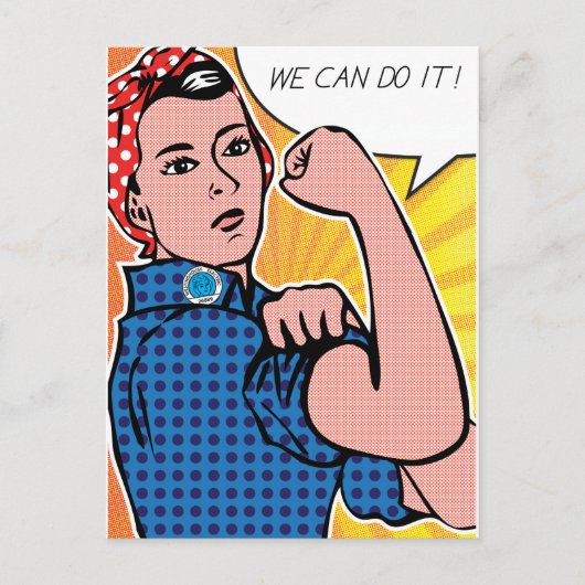 Rosie de Riveter die we kunnen doen. Pop Art Stipp Briefkaart (Voorkant)