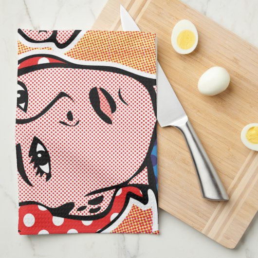 Rosie de Riveter die we kunnen doen. Pop Art Stipp Theedoek (Quarter Fold)