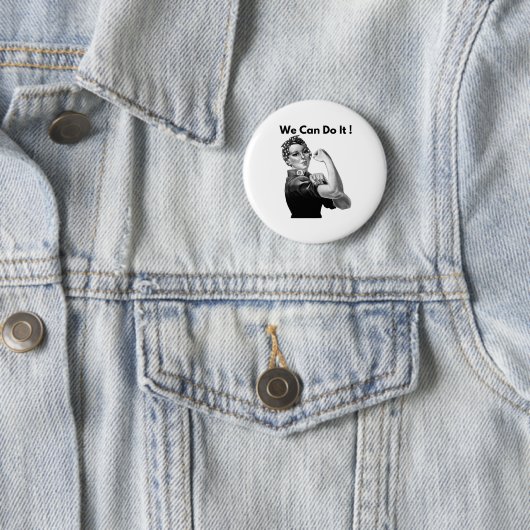 Rosie de Riveter die we kunnen doen Ronde Button 5,7 Cm (In situ)