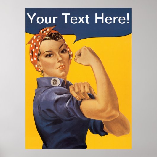Rosie de Riveter die we kunnen doen.  tekst Poster (Voorkant)
