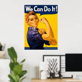 Rosie de Riveter die we kunnen doen. WWII Poster (Thuiskantoor)