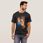 Rosie de Riveter en droeg de Amerikaanse vlag T-shirt (Voorkant volledig)